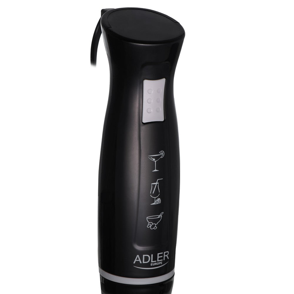 Adler AD 4622 Stabmixer, Pürierstab mit Edelstahlklingen, abnehmbarem Pürieraufsatz, ergonomischem Griff, 300 W, für Suppen, Saucen und Smoothies, Schwarz