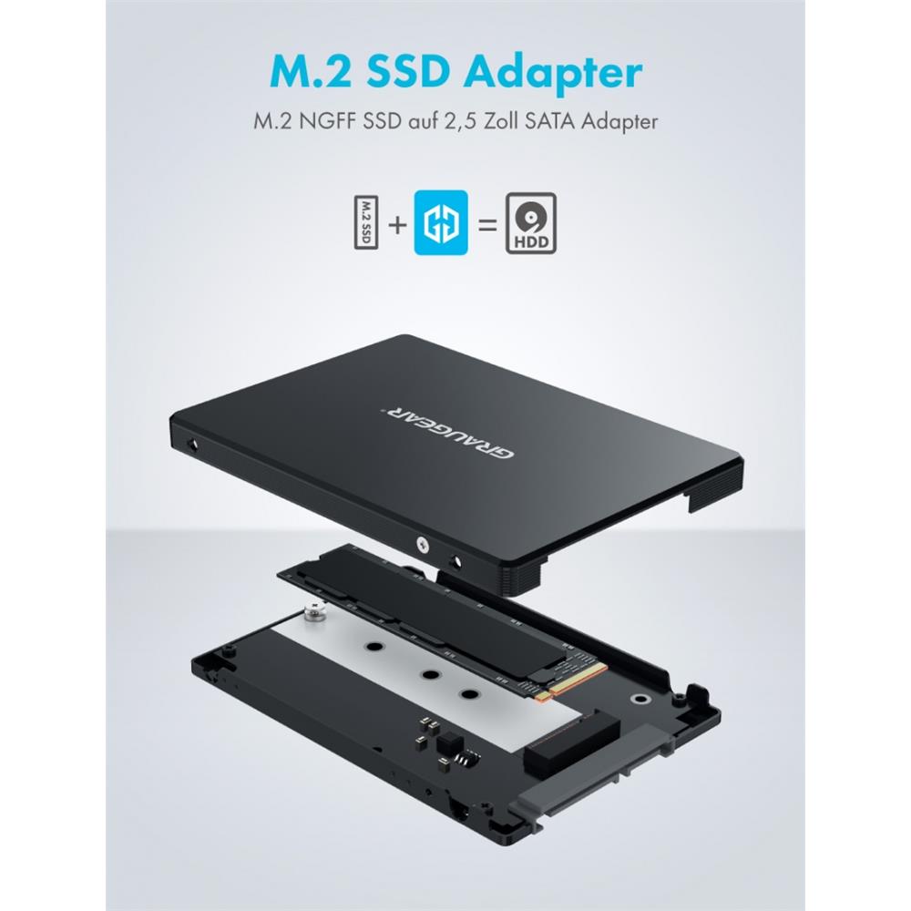 GRAUGEAR M.2 NGFF SSD auf 2,5 Zoll SATA Adapter