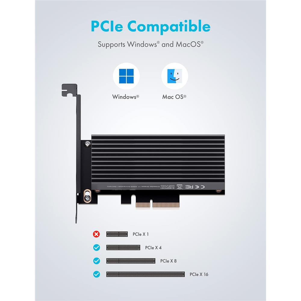 GRAUGEAR M.2 NVMe PCIe 4.0 Karte mit Kühlkörper