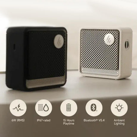 Edifier ES20 Bluetooth Lautsprecher, Creme - RGB-Ambientebeleuchtung, bis zu 15h Akku, wasserdicht IP67