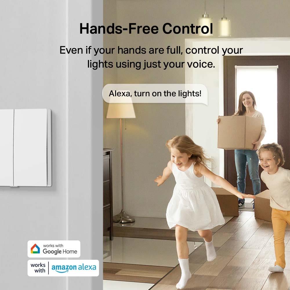 TP-Link Tapo S220 – Smarter Lichtschalter (2-fach), ohne extra Stromanschluss