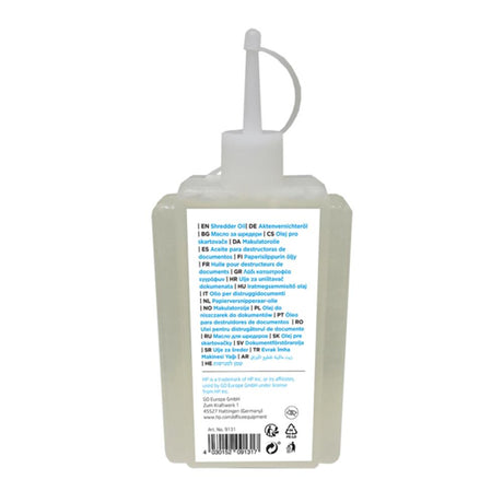 HP Aktenvernichter Öl 120 ml pflanzlicher Schmierstoff für Shredderpflege