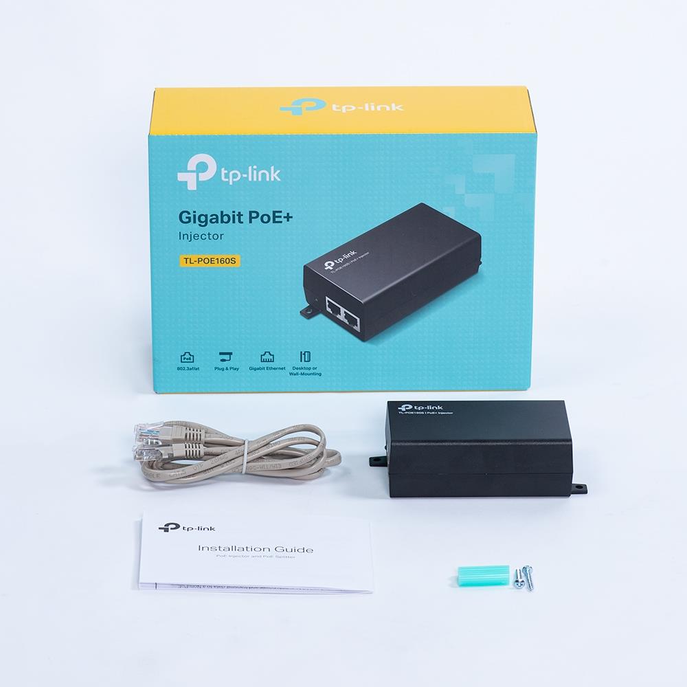 TP-Link TL-POE160S PoE+ Injektoradapter 1x Gigabit PoE-Port 1x Gigabit Non-PoE-Port Injektor Adapter