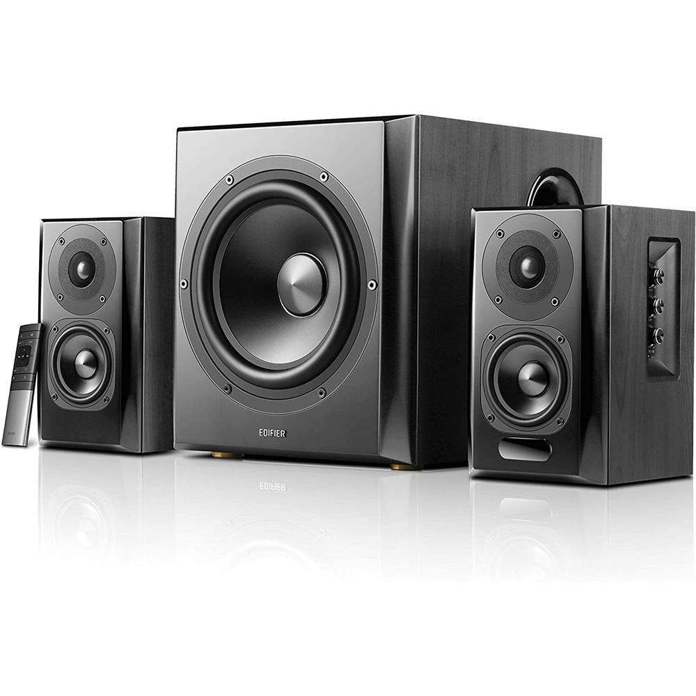 Edifier S351DB 2.1 Home-Entertainment-System (150 Watt) mit Bluetooth 5.0 (aptX), Schwarz