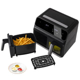 Adler AD 6315 Doppel Heißluftfritteuse mit Sichtfenster 8L Airfryer 2 Fächer schwarz