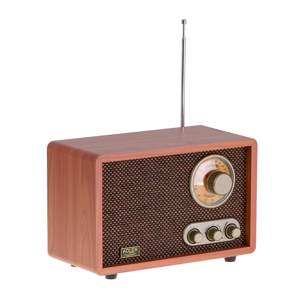 Adler AD 1171 Retro Holz Design Radio Bluetooth Style Look analoge Frequenzanzeige UKW braun Vintage