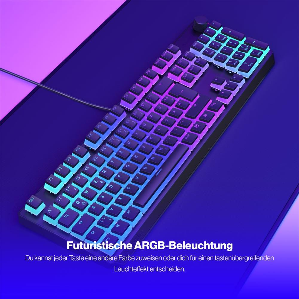 ENDORFY Thock DE Kailh Red Pudding, Tastatur, Schwarz, Beleuchtet, DE-Layout