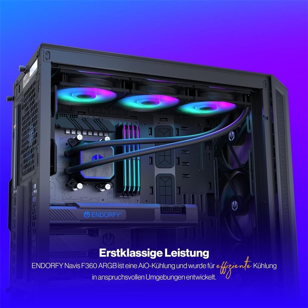 ENDORFY Navis F360 ARGB AiO-Wasserkühlung, Beleuchtet, 360mm Radiator, PWM-Pumpe | EY3B006