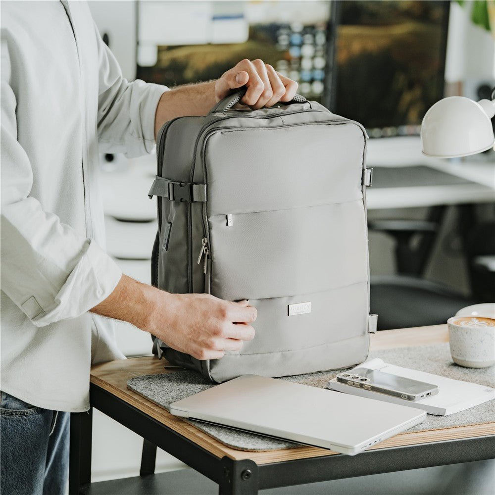 Camry CR 6880dg Reiserucksack 24 Liter, Handgepäck Rucksack mit Laptopfach bis 17 Zoll, Schuhfach, Nassfach, RFID-Fach, Business, Sport und Reisen, dunkel grau