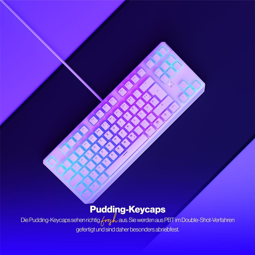 ENDORFY Thock TKL Wireless Tastatur DE Layout Kailh Box Red Weiß Pudding
