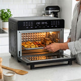 Camry CR 6323 Multifunktions-Heißluftofen 30L, Air Fryer Backofen 10-in-1 mit Grill, Drehspieß, Umluft, 24 Programmen, Touchdisplay, 2200W schwarz
