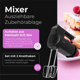 Adler AD 4230 Handmixer mit 5 Geschwindigkeiten und Turbo Funktion Schwarz