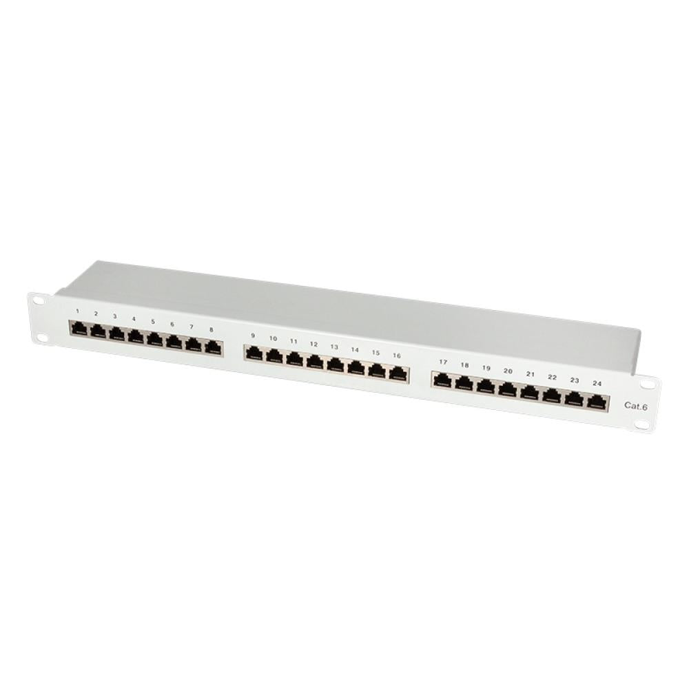 LogiLink Verteilerfeld 19" Schrankeinbau Cat.6 STP 24 Ports grau EconLine