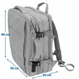 Camry CR 6881mg Reiserucksack 24L erweiterbar, Handgepäck Rucksack mit Laptopfach bis 15,6 Zoll, Business Backpack mit RFID-Fach, USB-Anschluss, Trolleykompatibel Grau