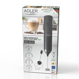 Adler AD 4533 Milchaufschäumer 2-in-1, wiederaufladbar, 3 Geschwindigkeiten, Edelstahl-Aufsätze, USB-C