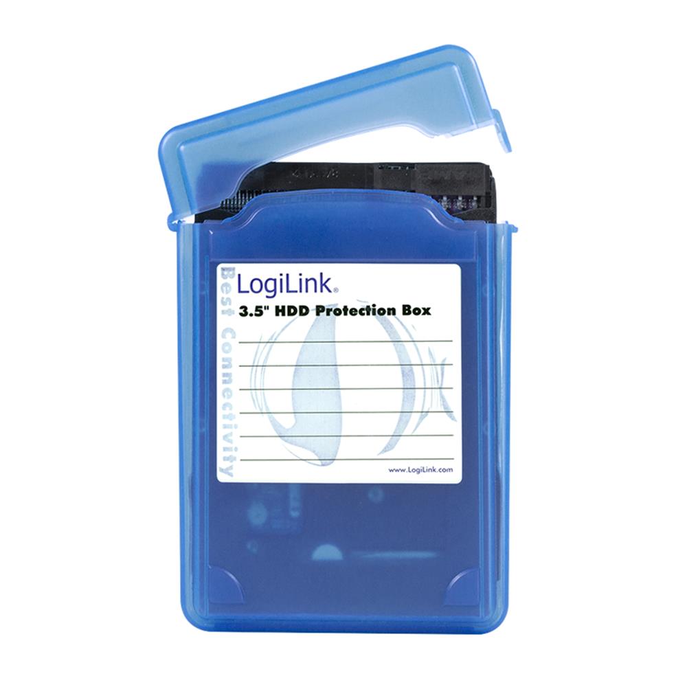 LogiLink Festplatten Schutz-Box für 3,5" HDDs, blau