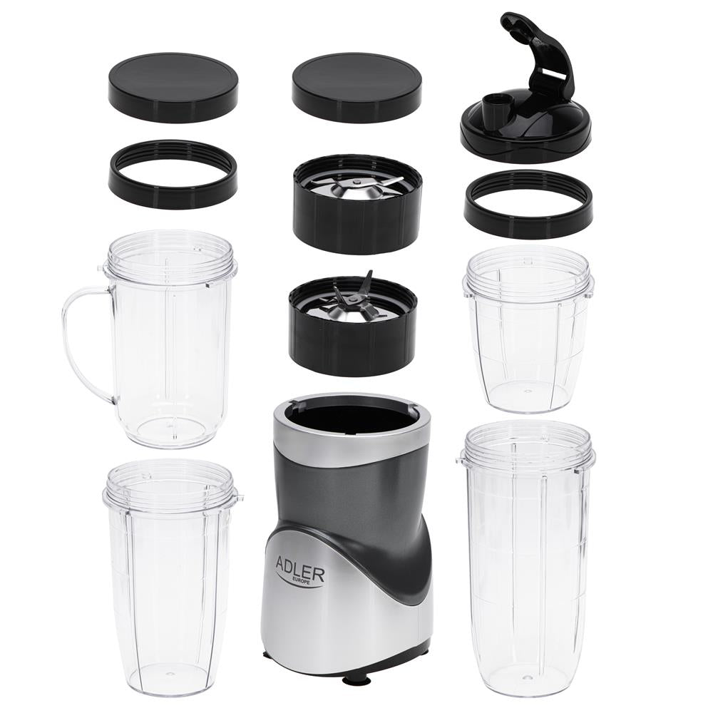 Adler AD 4084 Mixer Smoothie Maker Set Standmixer Blender elektrisch silber