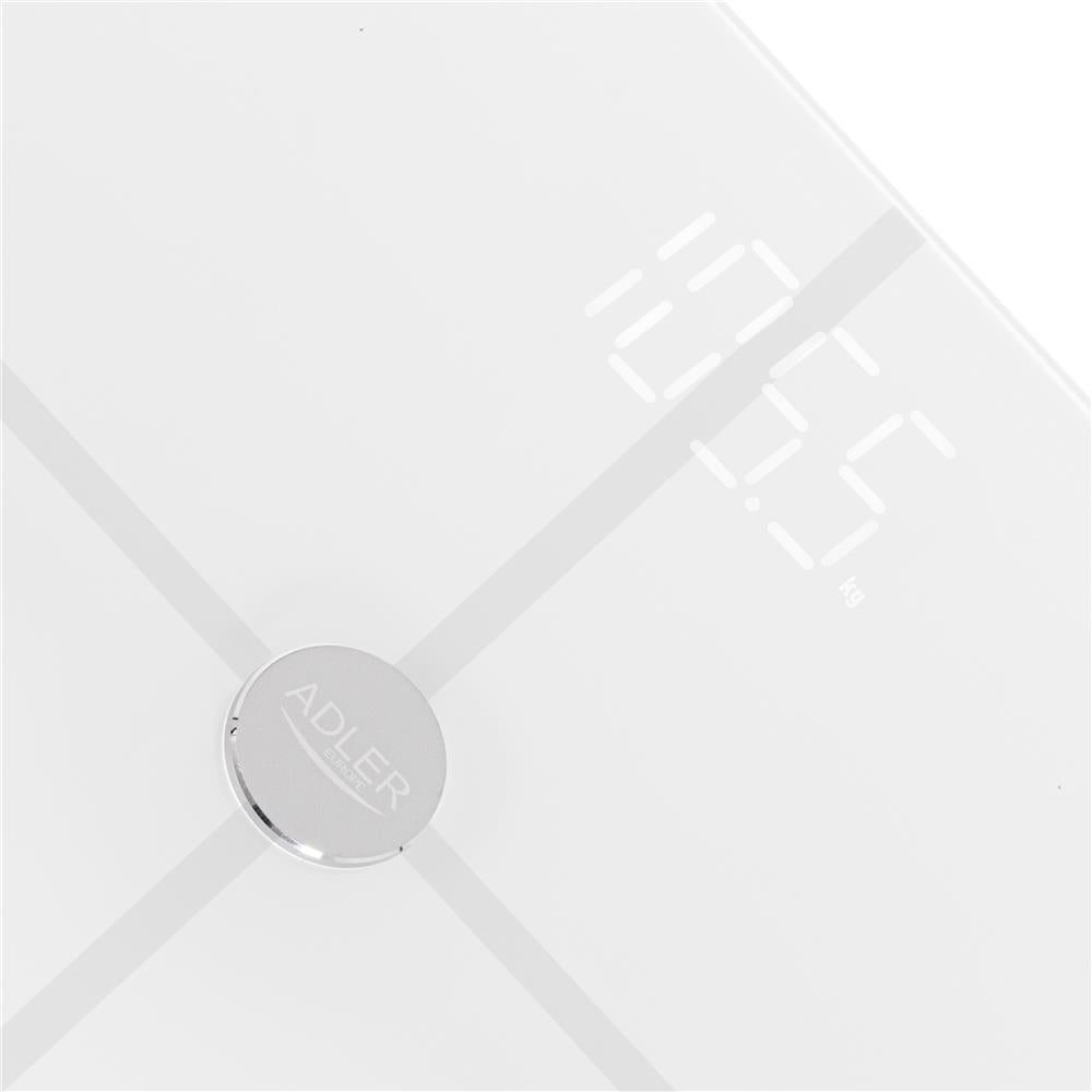 Adler AD 8187 Smart Badezimmerwaage mit App 180 kg LED Personenwaage weiß