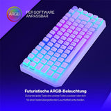 ENDORFY Thock 75% Wireless DE Kailh Box Black Onyx White Pudding, Tastatur, Weiß, DE-Layout, Kabellos, Beleuchtet