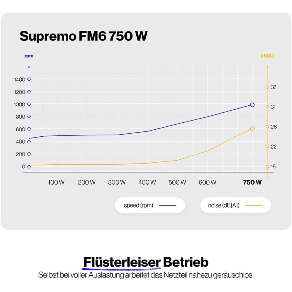 ENDORFY Supremo FM6 Gold 750W, ATX 3.1 PC-Netzteil, 80 Plus Gold-Zertifizierung