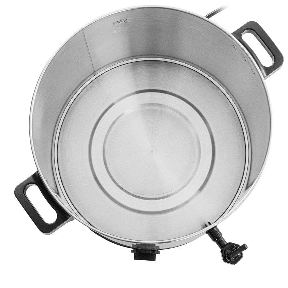 Adler AD 4538 Einkochautomat 28L, elektrischer Edelstahl Einkochtopf mit Zapfhahn, Warmhaltefunktion, 30-110 °C, Glühweinkocher, Getränkespender, Suppenwärmer, 3000W