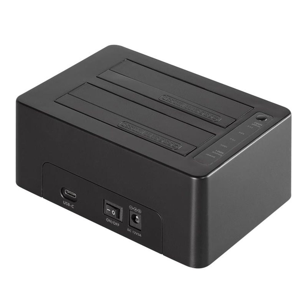 LogiLink USB 3.1 Gen 2 Quickport 2-Port für 2,5/3,5" SATA HDD/SSD schwarz inkl. Netzteil