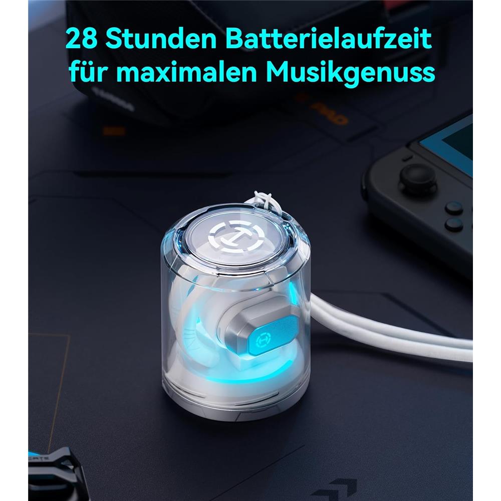 Edifier Hecate by AIR2 Open Ear Stereo Gaming Earbuds mit Noise Cancelling und RGB, Weiß