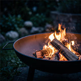 Adler AD 6819 Feuerschale Garten 58 cm, Stahl Feuerstelle Outdoor für Holz & Briketts, runde Gartenschale mit Griffen, 3 Standbeinen, hitzebeständig bis 500 °C, Matt