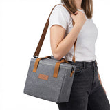 Adler AD 4536 Thermo Kühltasche 10 L, Lunchbag Isoliertasche für Arbeit, Schule, Picknick, Reise & Outdoor, mit Reißverschluss und Außentaschen, Grau