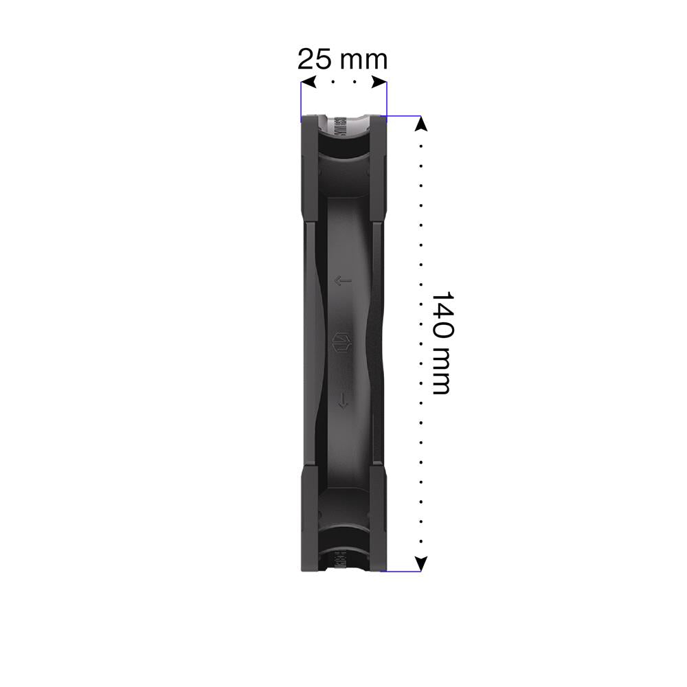 ENDORFY Fluctus 140 PWM, PC-Lüfter, schwarz, mit Anti-Vibrations-Pads