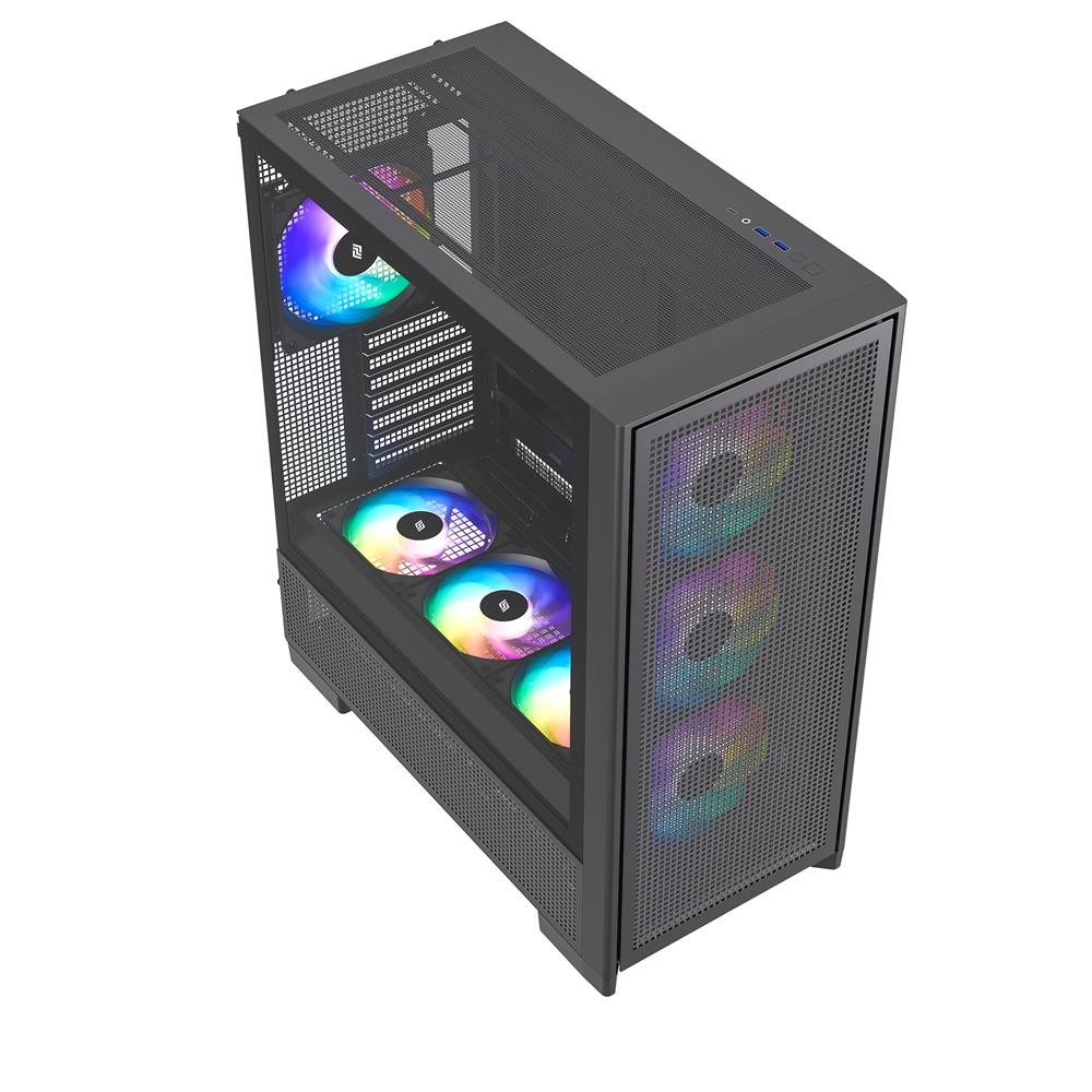 Silentware Air 2000 A-RGB Black – Midi Tower mit Glas-Seitenfenster & 7 RGB-Lüftern für maximalen Airflow