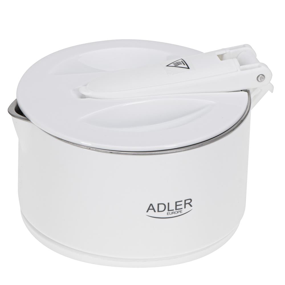 Adler AD 1377 Reise Wasserkocher 0,6 L faltbares Silikongehäuse Camping weiß