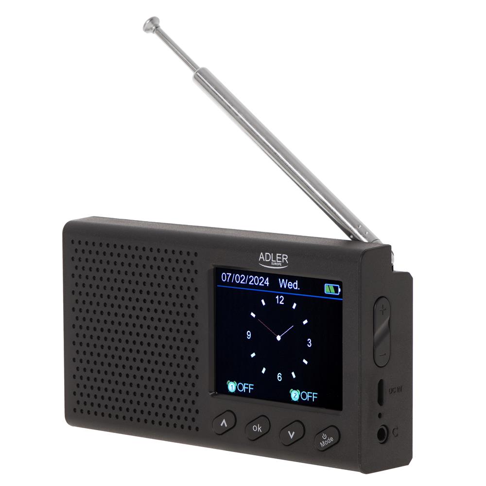 Adler AD 1198 UKW-Reiseradio AD 1198 FM 87,5 108 MHz 20 Sender Bluetooth LCD-Display Analog Digital