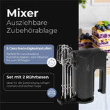 Adler AD 4230 Handmixer 5 Geschwindigkeiten Turbo Mixer Knethaken schwarz
