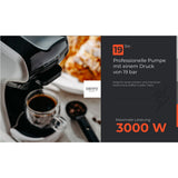 Camry CR 4414bm Multi-Kapsel-Espressomaschine, 19 bar Kaffeemaschine für Kapseln, Pads und gemahlenen Kaffee, kompakt fürs Büro und Zuhause, Mocca/Schwarz