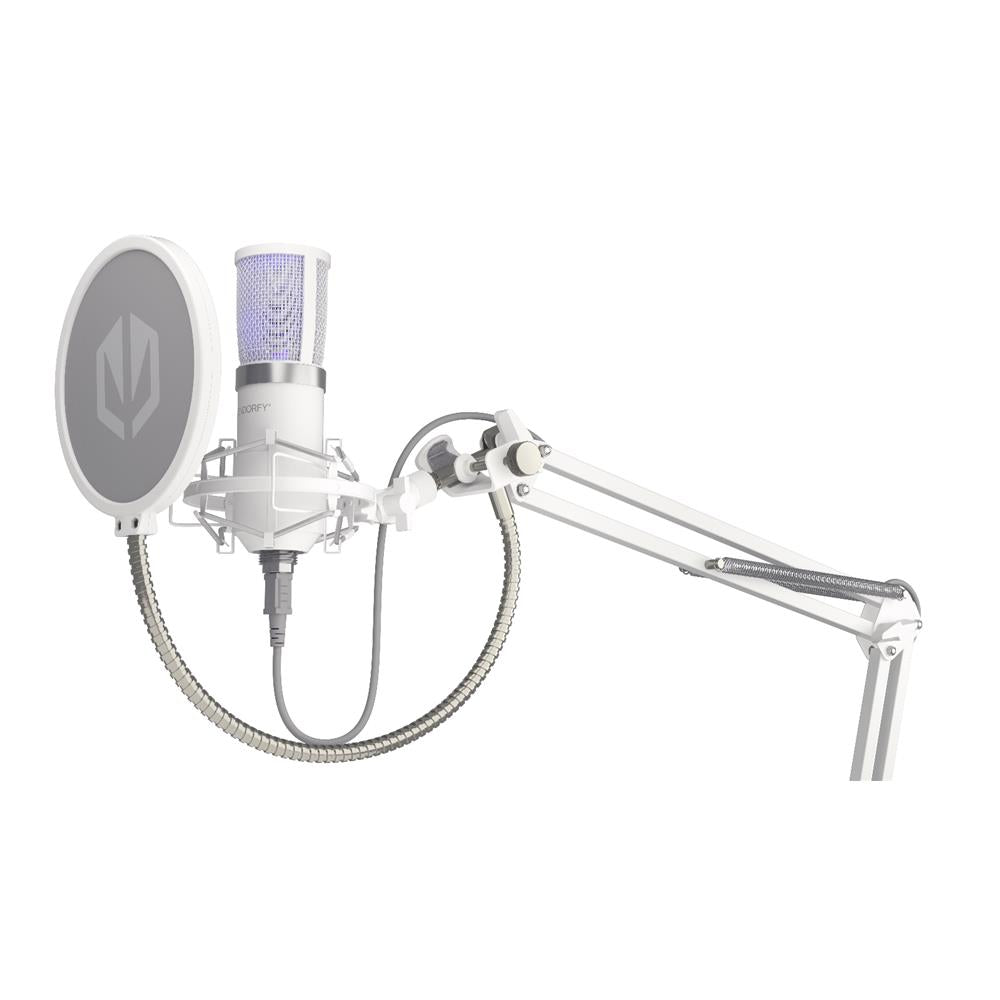 ENDORFY Solum Streaming Onyx White USB Mikrofon mit Anti Shock Montage