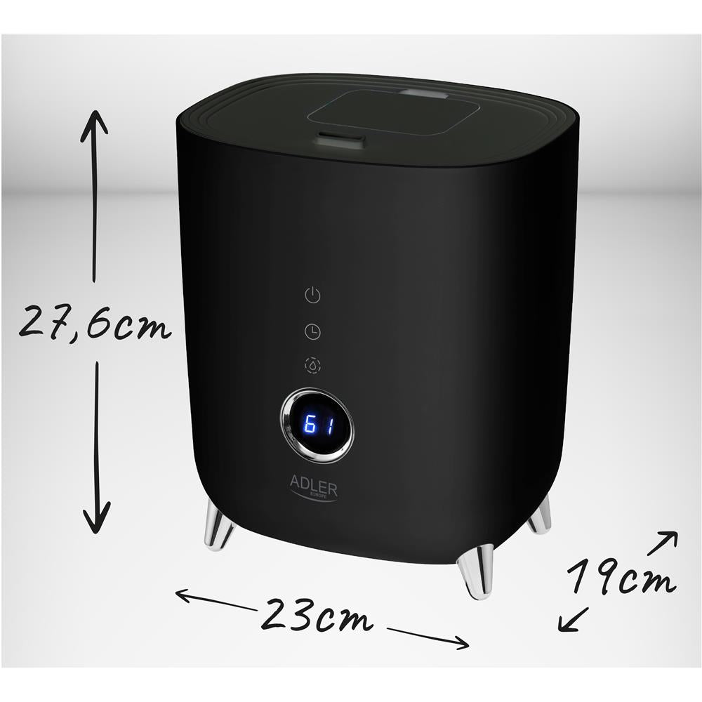 Adler AD 7972 Ultraschall Luftbefeuchter elektrisch Humidifier ultra leise schwarz