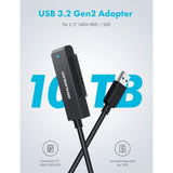 GRAUGEAR USB 3.2 Adapter für 2,5" SATA HDD/SSD