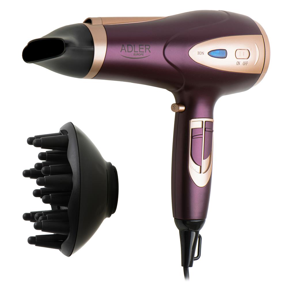 Adler AD 2248p ION Haartrockner 2200W mit Diffusor und Ionisator