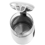 Adler AD 1305 Glas-Wasserkocher 1,7 L mit Temperaturwahl 40–100°C, LED-Display, Warmhaltefunktion 2 Std., 2200 W, Touch-Bedienung weiß silber