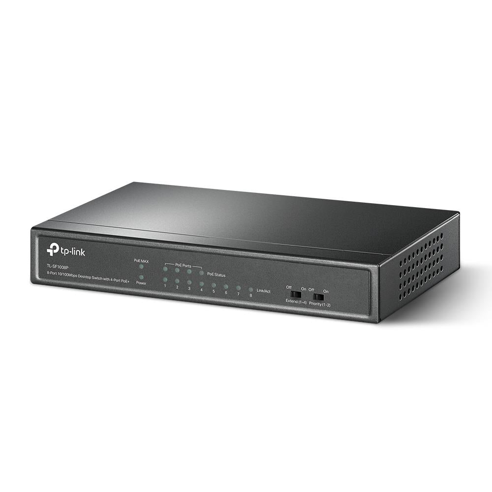 TP-Link TL-SF1008P 8-Port Desktop-PoE-Switch 4-PoE-Port