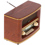 Adler AD 1187 Retro Radio mit Bluetooth Holz Optik USB AUX Anschluss Stereo Wecker Uhrzeit LCD Anzeige