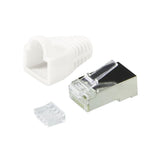 LogiLink RJ45-Modularstecker, Cat.6, geschirmt, weiße Tülle, 100er Set