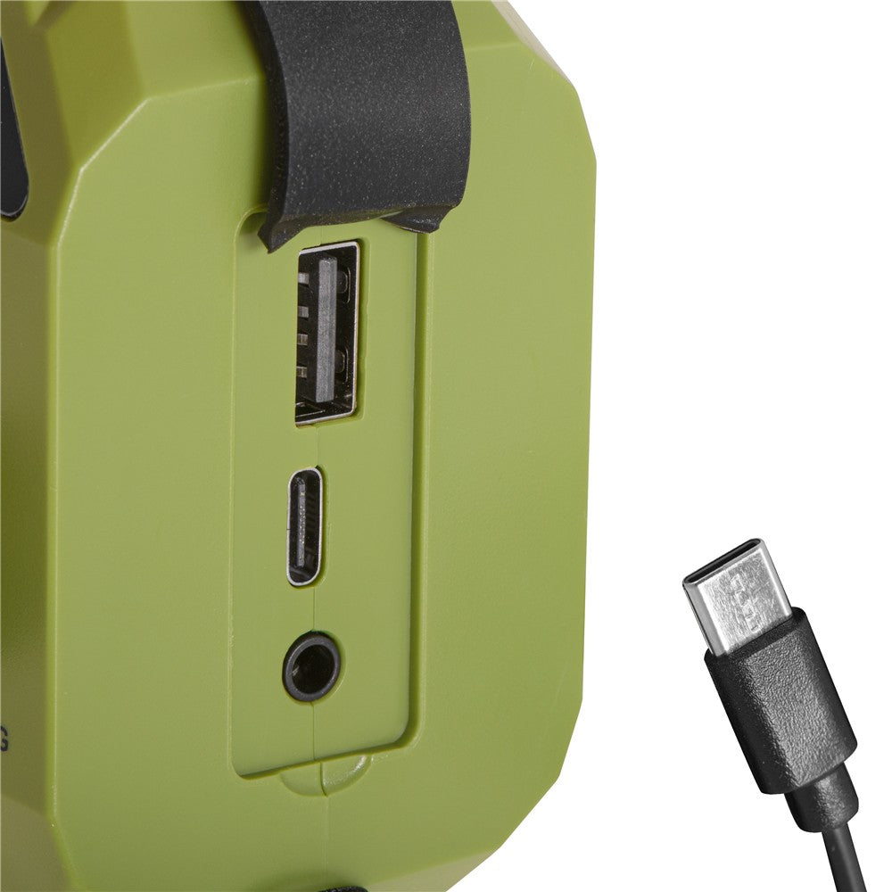 Adler AD 1197 Kurbelradio, tragbares Notfallradio mit Taschenlampe, Solar, Dynamo, Powerbank, SOS-Alarm, FM/AM Radio, Grün