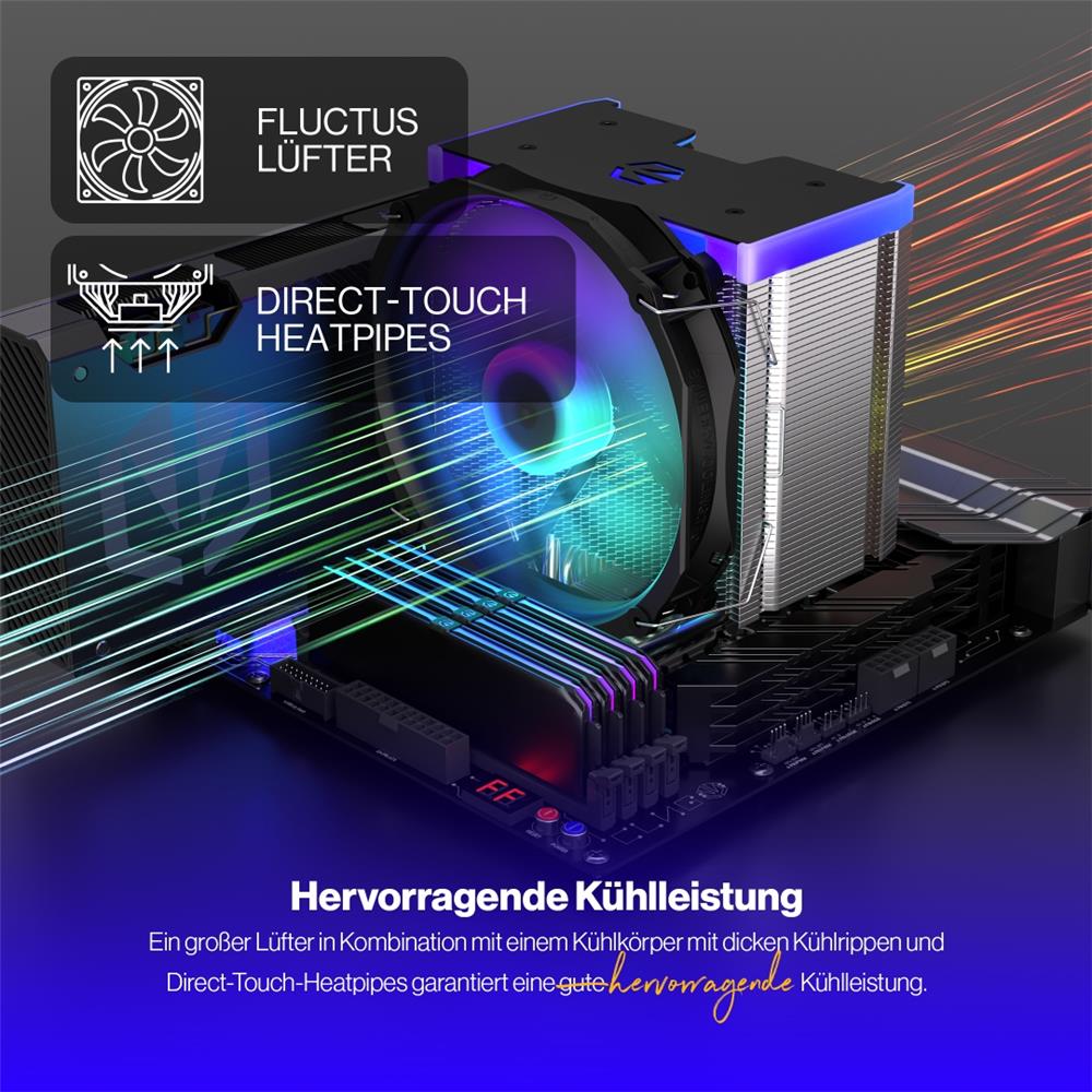 ENDORFY Fortis 5 ARGB CPU-Kühler, Beleuchtet, inklusive Wärmeleitpaste | EY3A010