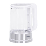 Mesko MS 1301W Wasserkocher 1,7 Liter Glaskessel mit LED-Beleuchtung Edelstahl/Weiß