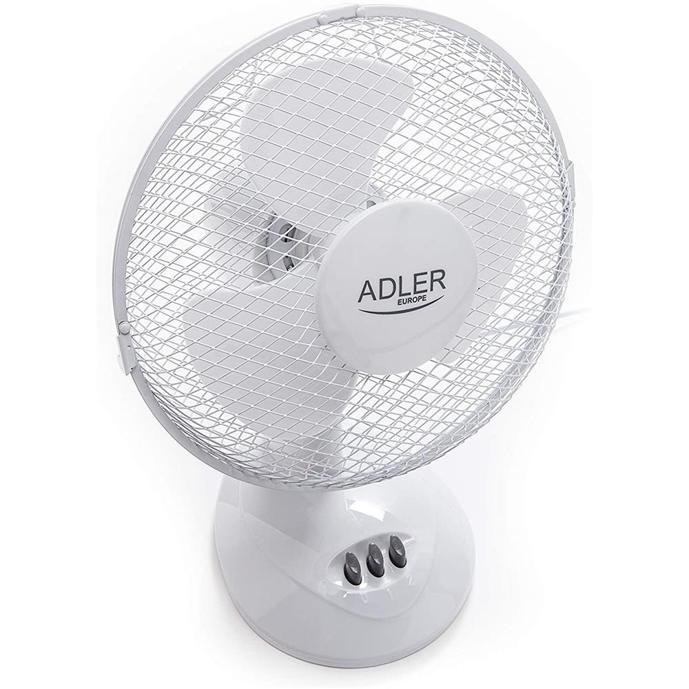 Adler AD 7302 Tischventilator Weiß 23 cm Durchmesser Zwei Geschwindigkeitsstufen