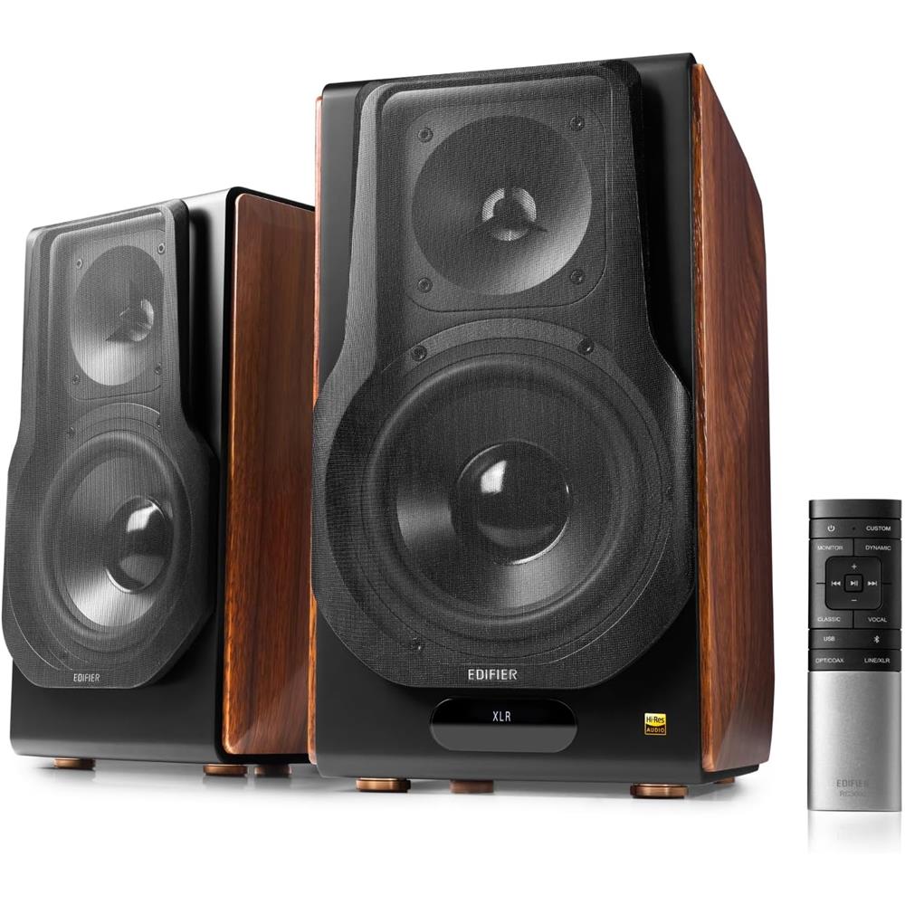 Edifier S3000MKII Bluetooth-Regallautsprechersystem mit 256W RMS Ausgangsleistung, Holzfarben