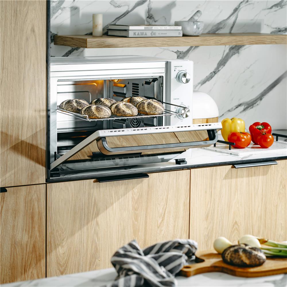 Adler AD 6027 Elektrobackofen 48L Mini Backofen Umluft Timer Drehspieß weiß