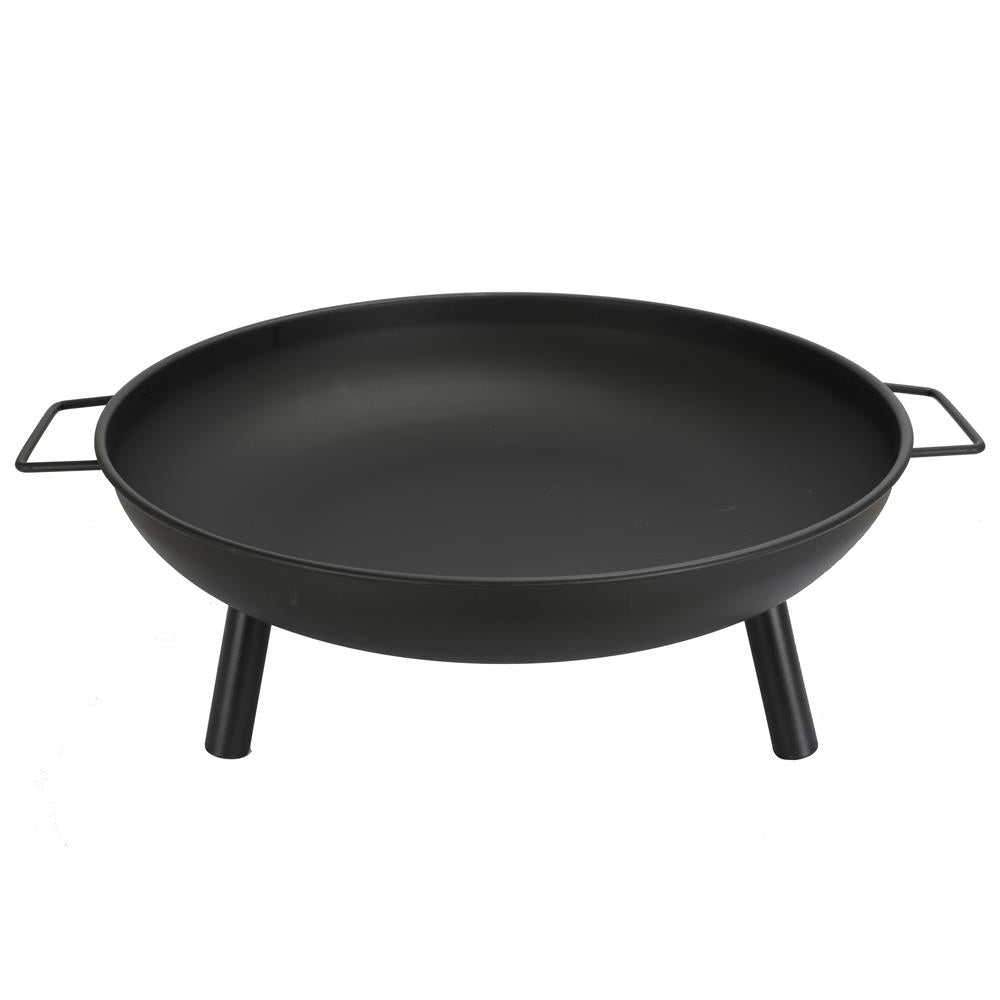 Adler AD 6819 Feuerschale Garten 58 cm, Stahl Feuerstelle Outdoor für Holz & Briketts, runde Gartenschale mit Griffen, 3 Standbeinen, hitzebeständig bis 500 °C, Matt